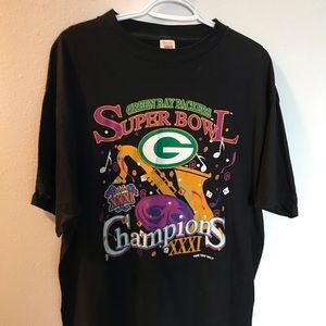 LOGO 7  / Vintage 1997 Green Bay Packers Superbowl Champions T Shirt / Rare!